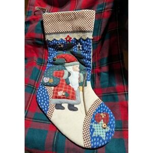 CHRISTMAS  STOCKING Quilted SANTA